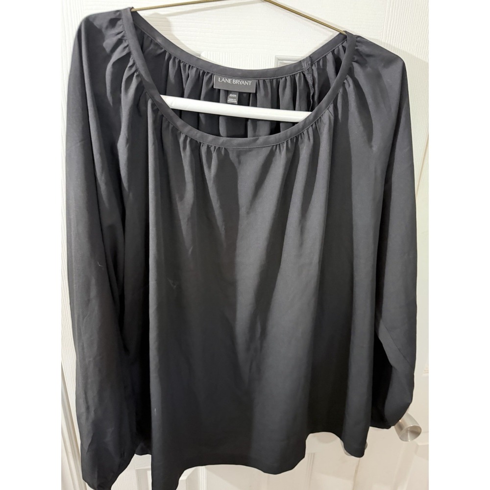 Lane Bryant Black Long Sleeve Blouse 22/24 Lightweight EUC